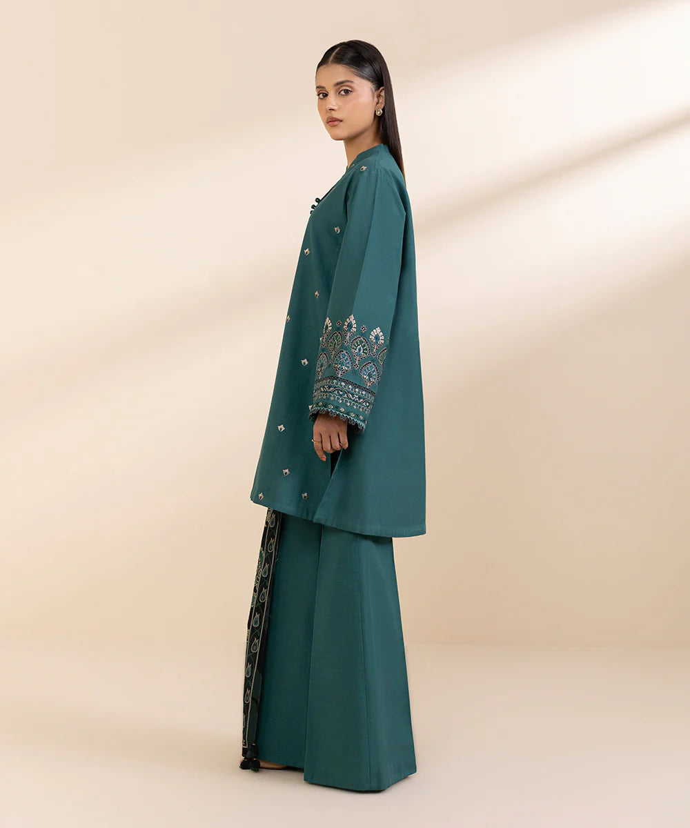 SAPPHIRE 3Pc Embroidered Khaddar Suit U3PEDY24V912 gulbuy.com