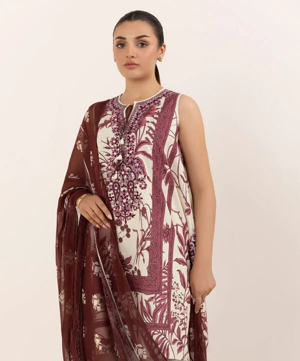 Sapphire 3Pc Embroidered Cotton Suit U3PEDY25V611 gulbuy.com