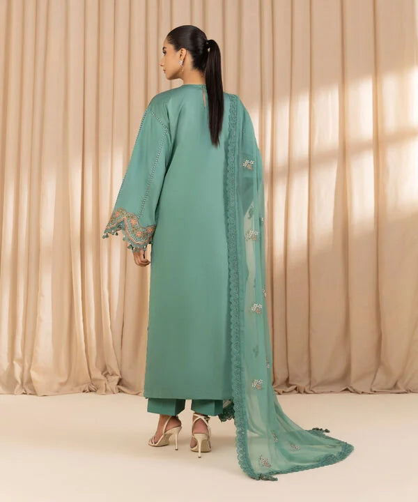 Sapphire 3Pc Embroidered Cotton Suit U3PELX25V219 gulbuy.com