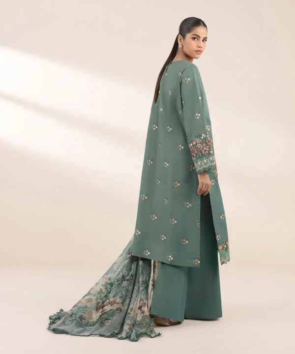 Sapphire 3Pc Embroidered Cotton Suit U3PESG25V130 gulbuy.com