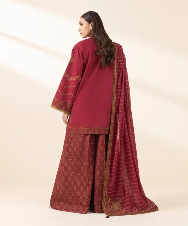 Sapphire 3Pc Embroidered Cotton Suit U3PESG25V233 gulbuy.com