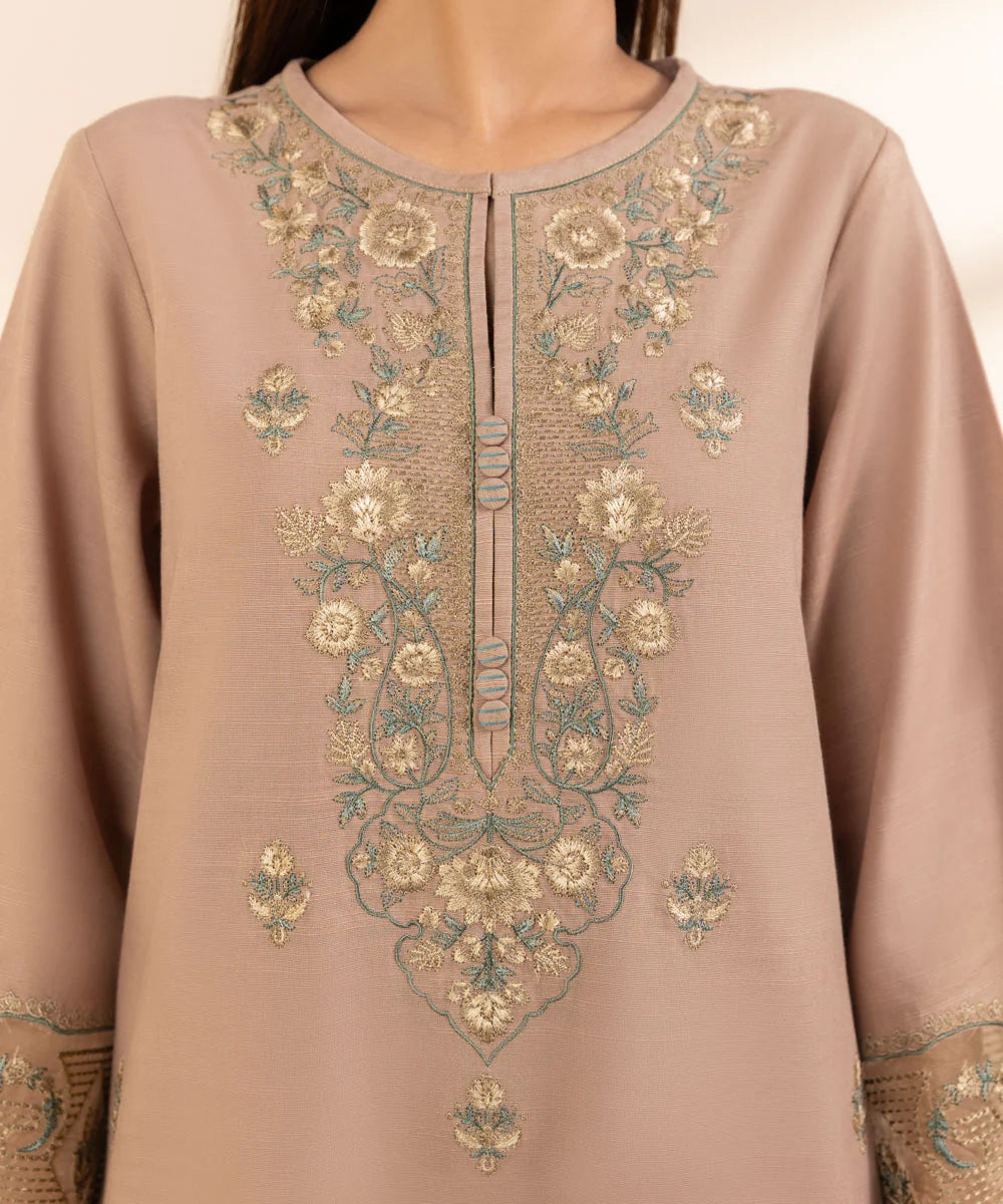 SAPPHIRE 3Pc Embroidered Khaddar Suit U3PEST24V931 gulbuy.com