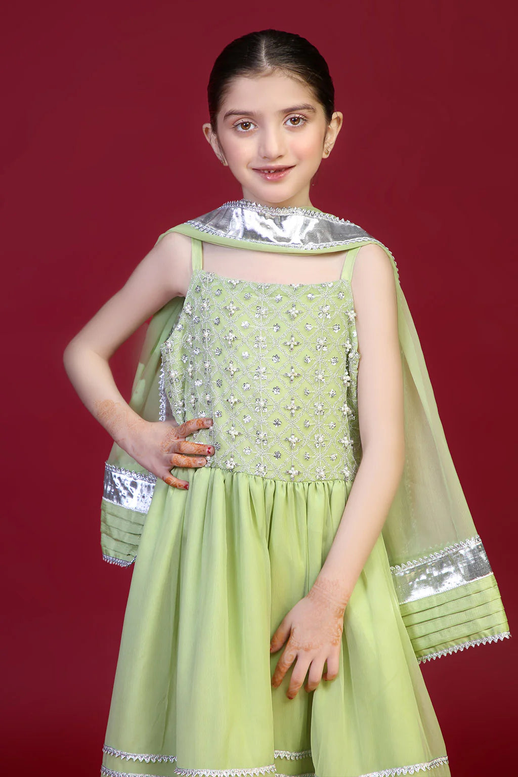 Vanya 2Pc Embroidered Chiffon Kids Suit FB-01 gulbuy.com