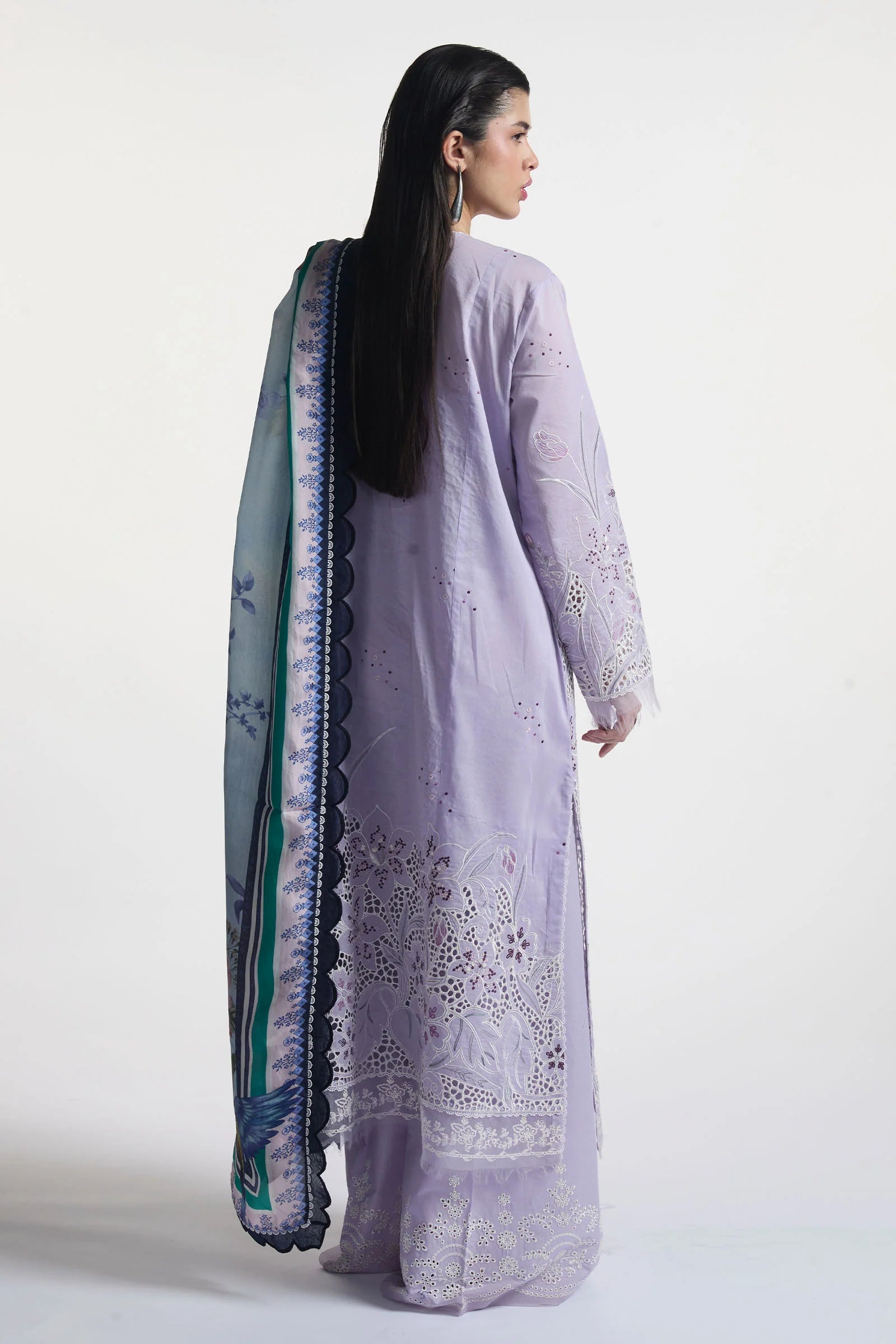 Zara Shahjahan 3Pc Embroidered Lawn Suit Umi-3B gulbuy.com
