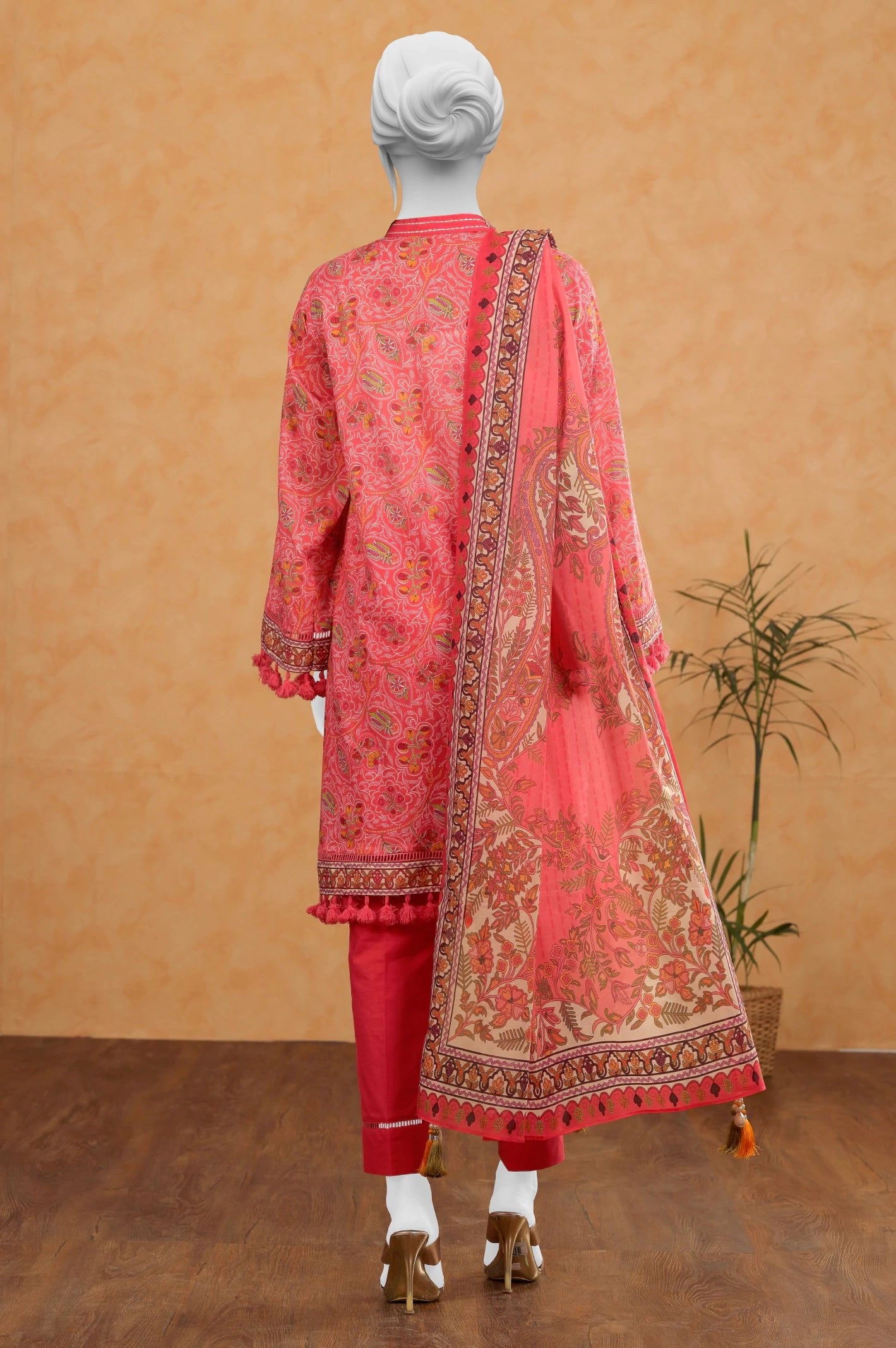 Diners 3Pc Printed Lawn Suit (WU31526-PINK) gulbuy.com