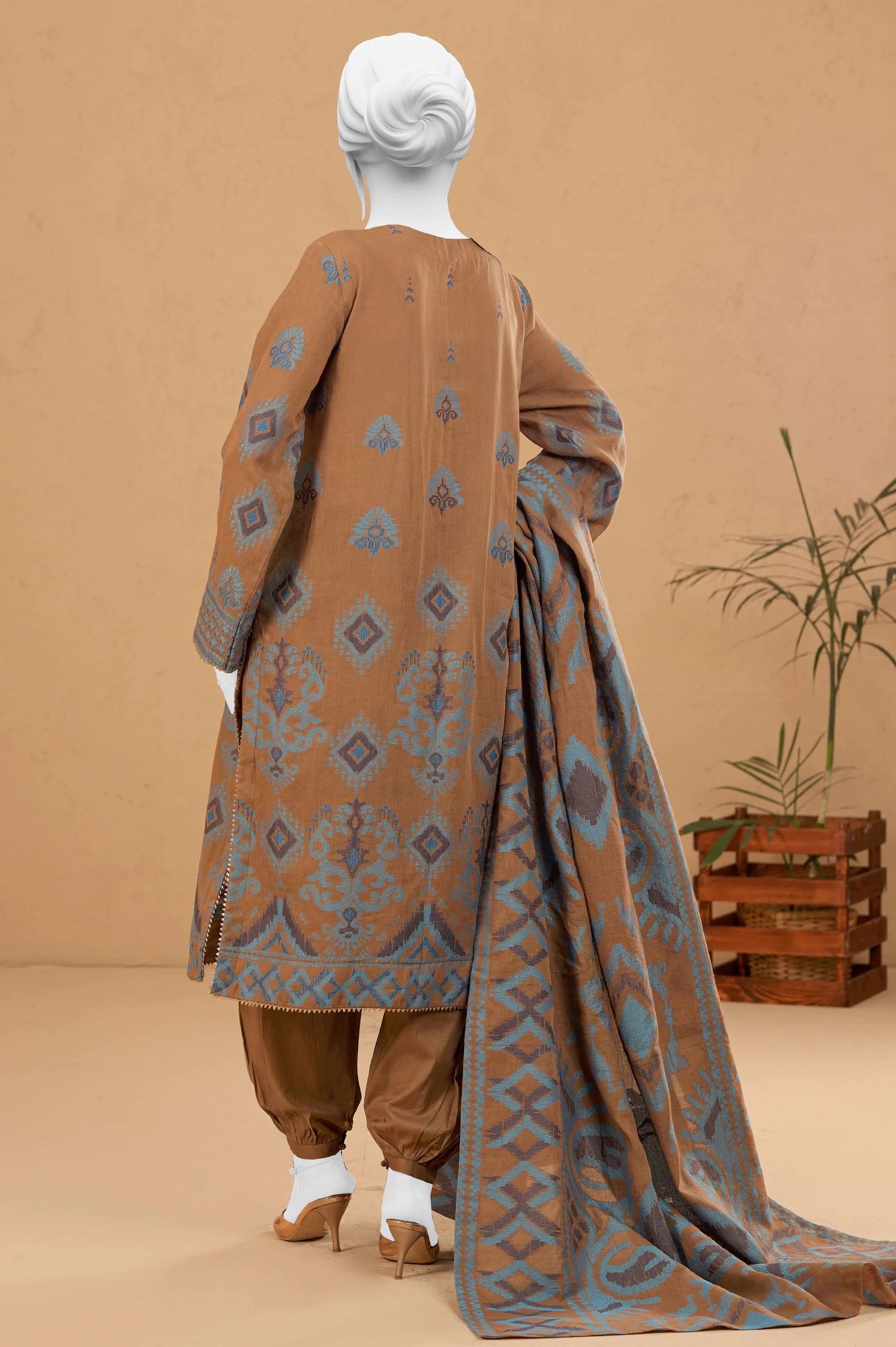Diners 3Pc Jacquard Suit (WU31560-N-BLUE) gulbuy.com