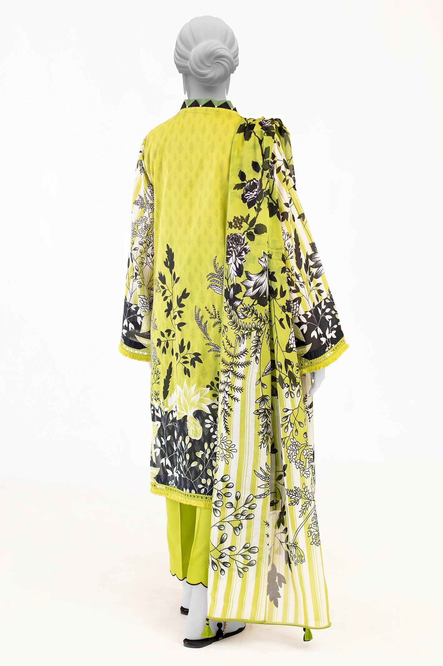 Diners 3Pc Printed Lawn Suit (WU31694-GREEN)