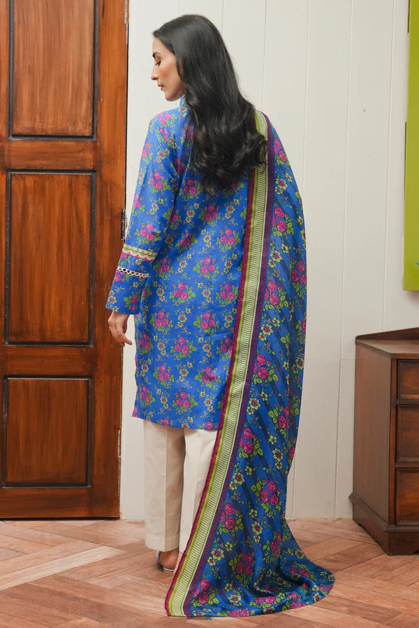 Zellbury 3Pc Printed Cambric Suit 0004 gulbuy.com