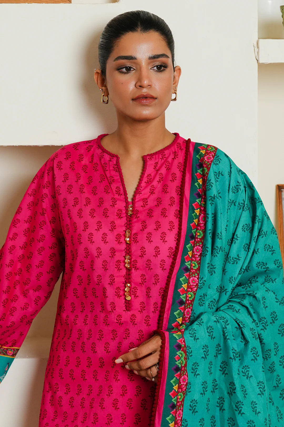 Zellbury 3Pc Printed Cambric Suit 0123 gulbuy.com