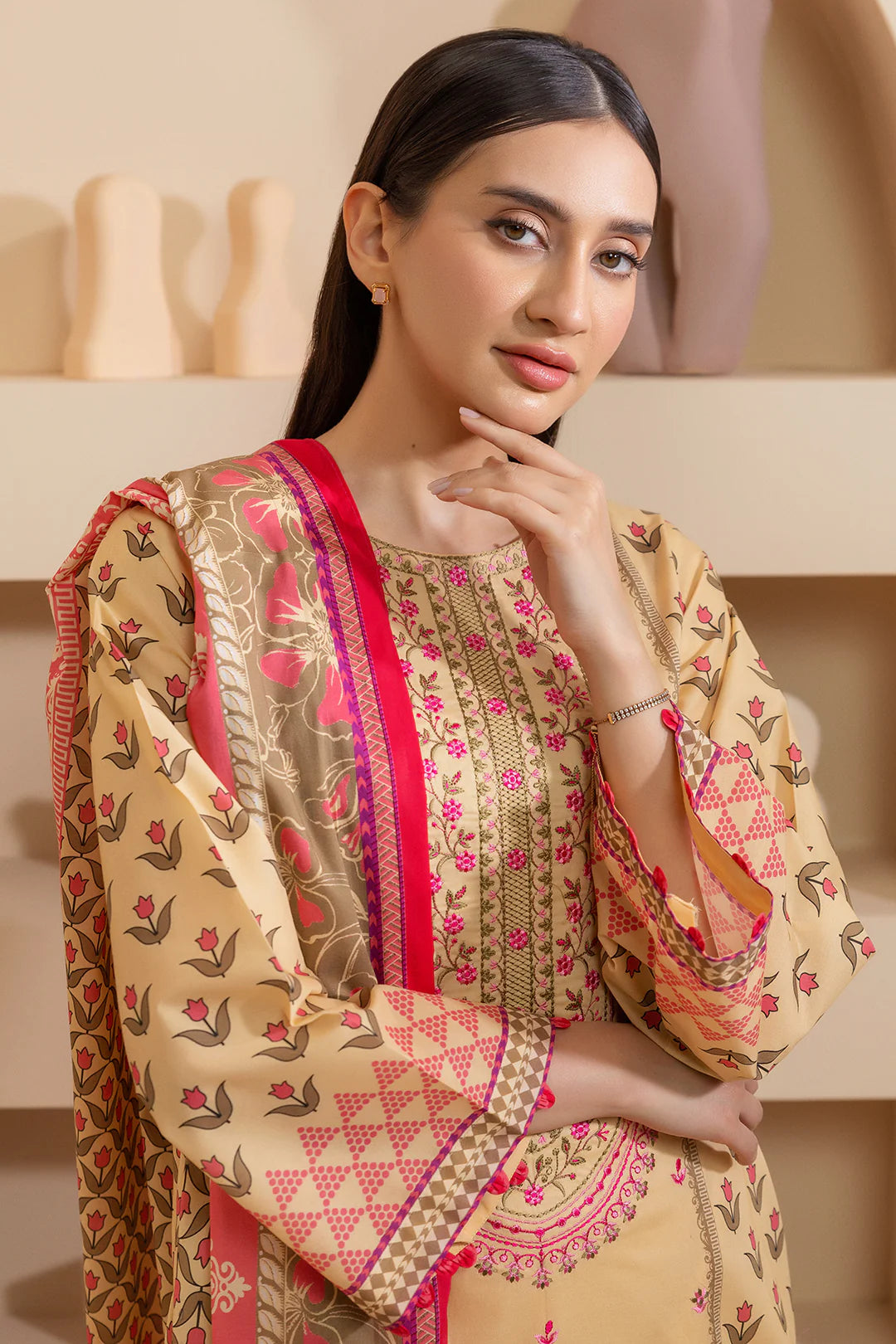 Zellbury 3Pc Embroidered Lawn Suit 027 gulbuy.com