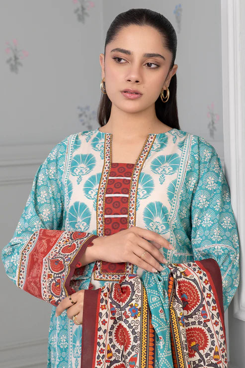 Zellbury 3Pc Printed Lawn Suit 0497 gulbuy.com