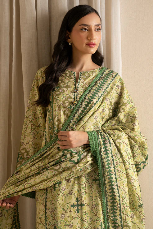 Zellbury 3Pc Printed Lawn Suit 0645 gulbuy.com