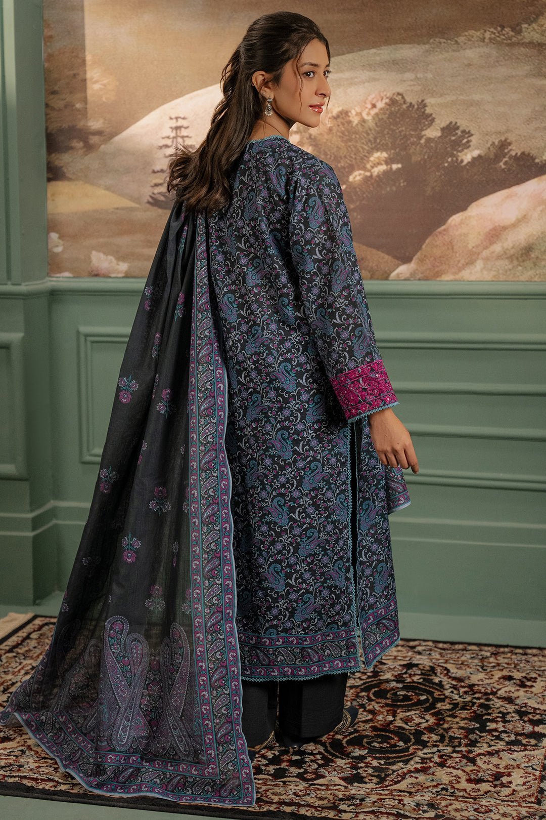 Zellbury 3Pc Printed khaddar Suit0116897 | WUW24E20347 gulbuy.com