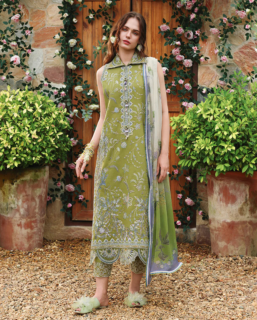 Mushq 3Pc Embroidered Lawn Suit Whispering Ivy