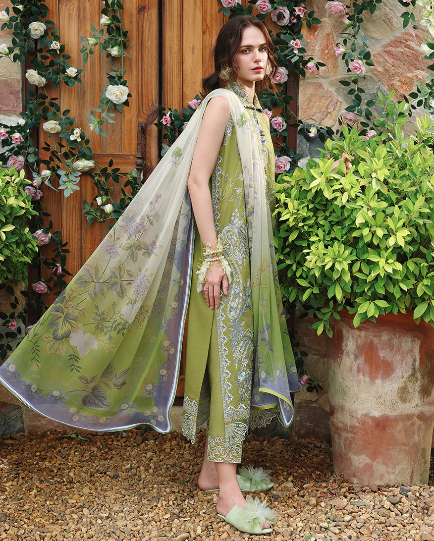 Mushq 3Pc Embroidered Lawn Suit Whispering Ivy
