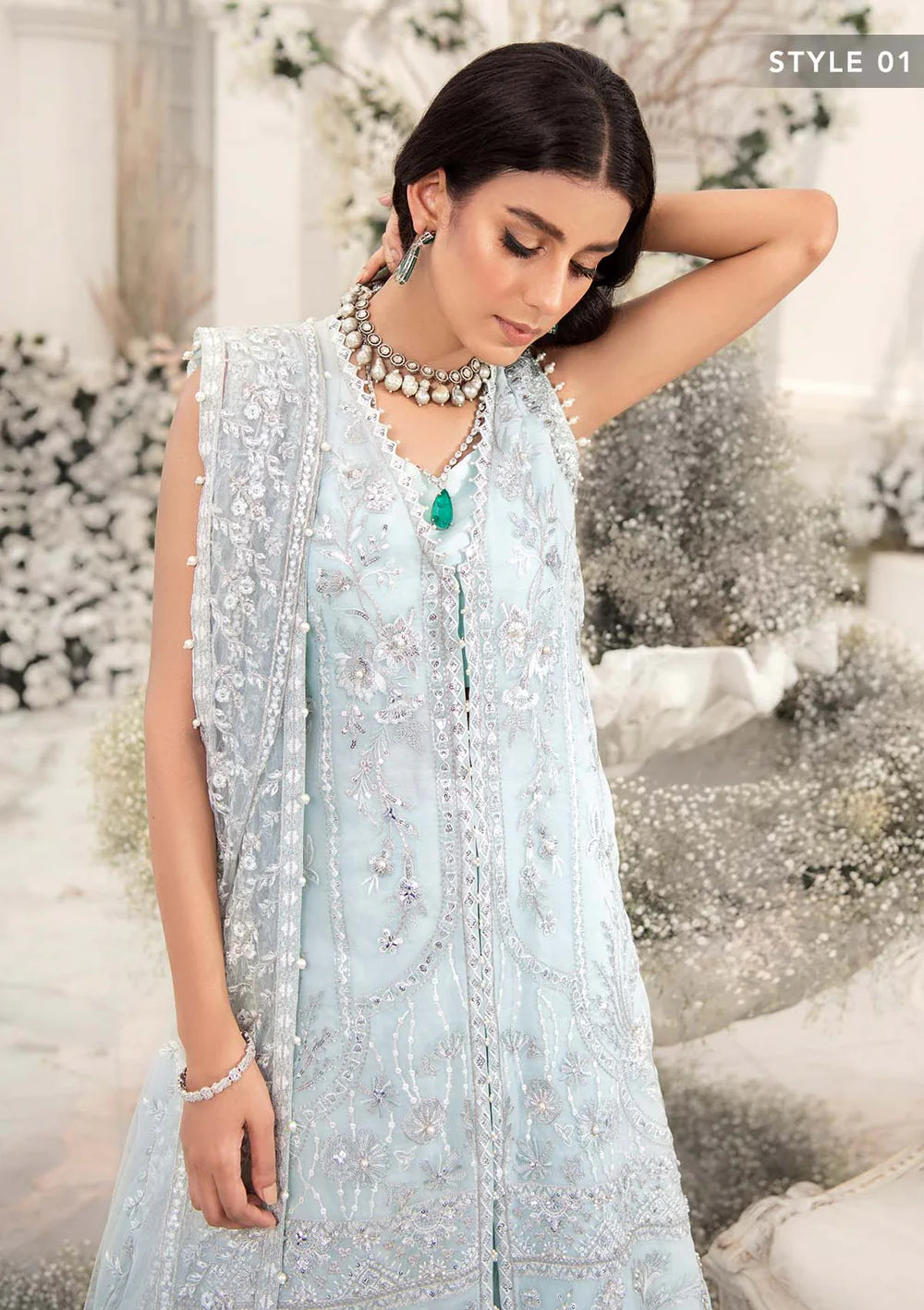 Aik Atelier 3PC Embroidered Organza Suit '22-Look 02 gulbuy.com