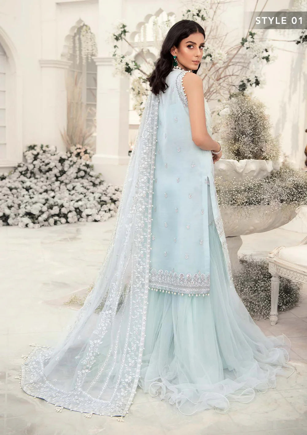 Aik Atelier 3PC Embroidered Organza Suit '22-Look 02 gulbuy.com