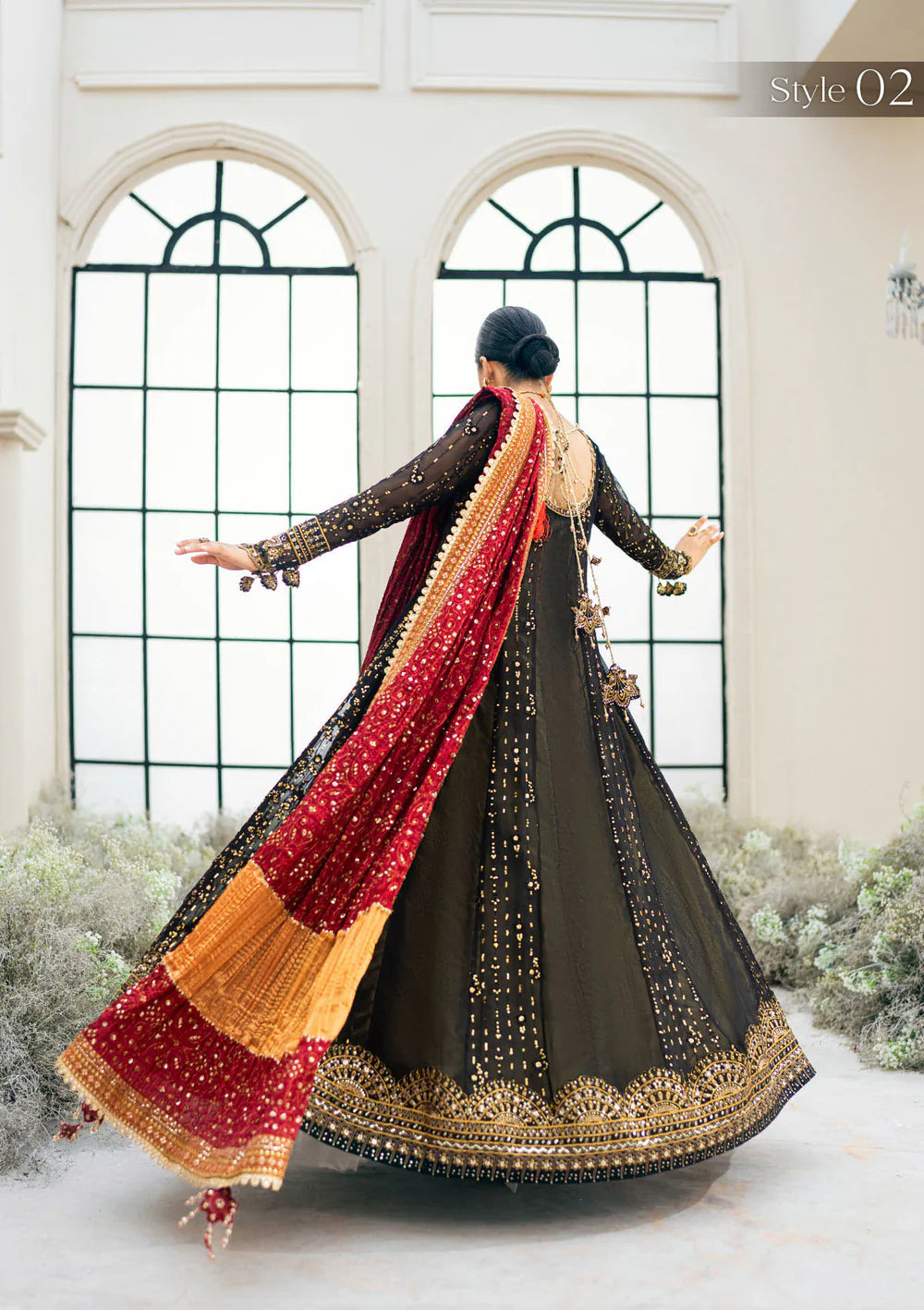 Aik Atelier 3PC Embroidered Chiffon Suit '23 VOL. 2-LOOK 01 gulbuy.com