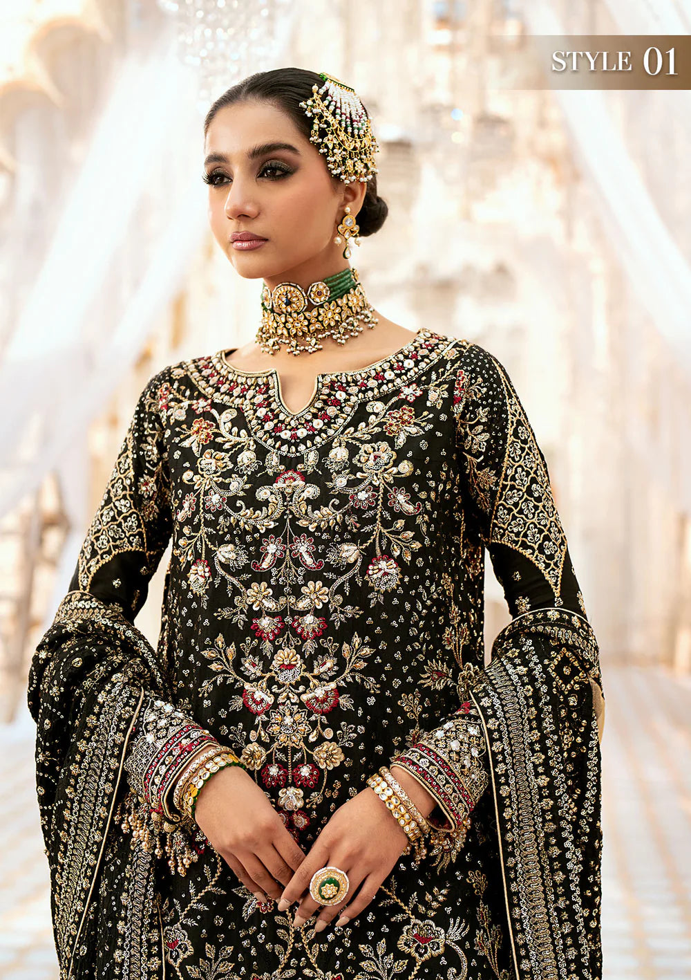 Aik Atelier 3PC Embroidered Organza Suit ?24 VOL. 2-LOOK 07 gulbuy.com