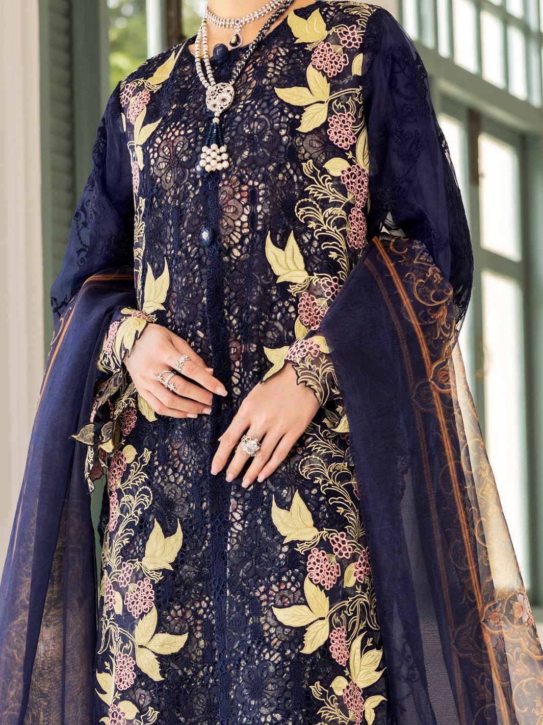 ALMIRAH 3 PIECE EMBROIDERED ORGANZA SUIT (ALP-3PS-1787) gulbuy.com