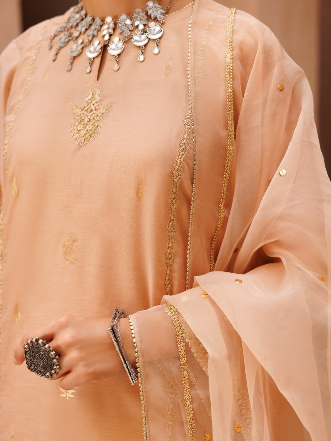 ALMIRAH 3 PIECE EMBROIDERED SILK SUIT (ALP-3PS-1851) gulbuy.com