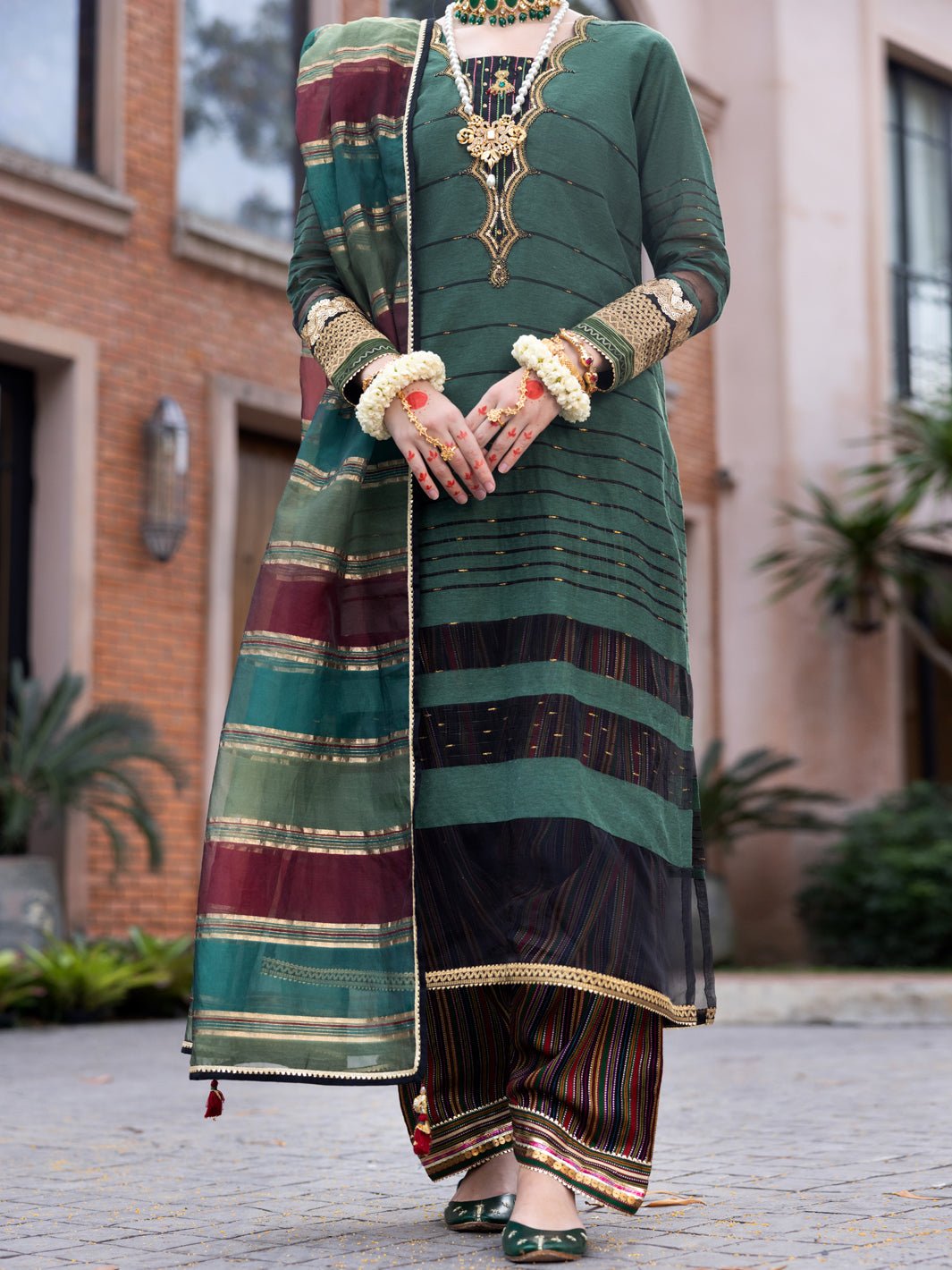 ALMIRAH 3 PIECE EMBROIDERED ORGANZA SUIT (ALP-3PS-1852)