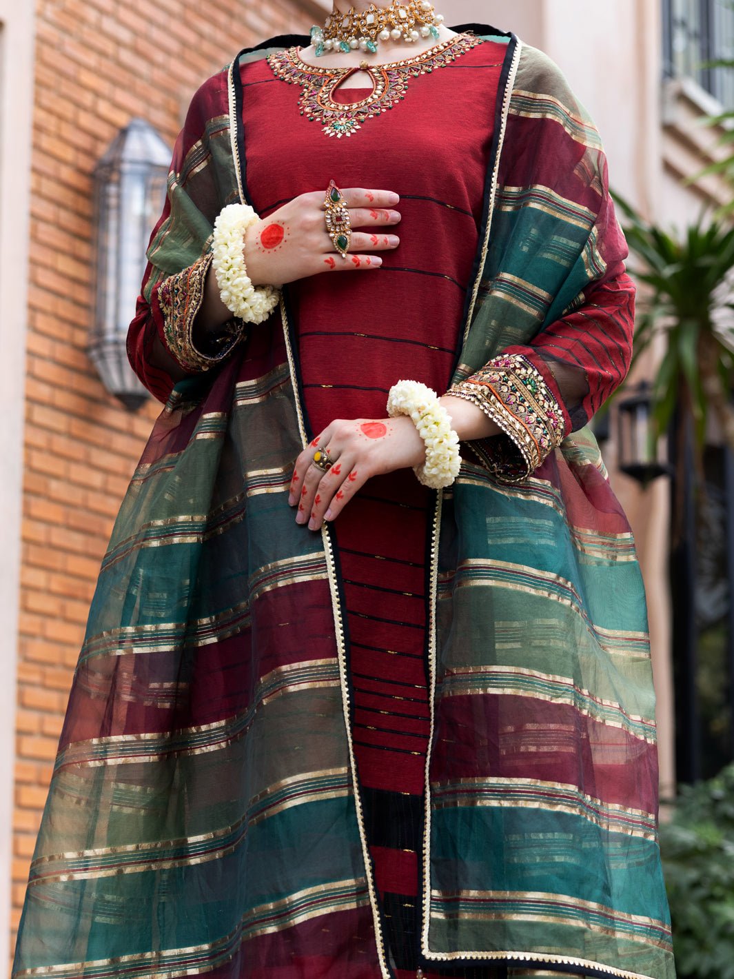 ALMIRAH 3 PIECE EMBROIDERED ORGANZA SUIT (ALP-3PS-1853)