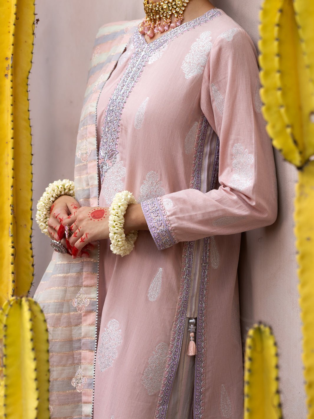 ALMIRAH 3 PIECE EMBROIDERED SILK SUIT (ALP-3PS-1854) gulbuy.com