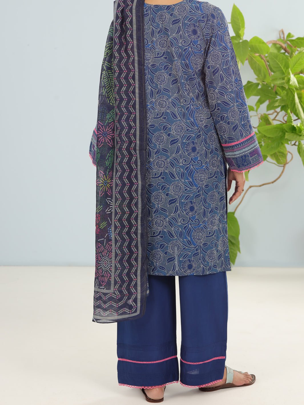 ALMIRAH LIGHT 3 PIECE BLUE LAWN SUIT (ALP-3PS-1899)