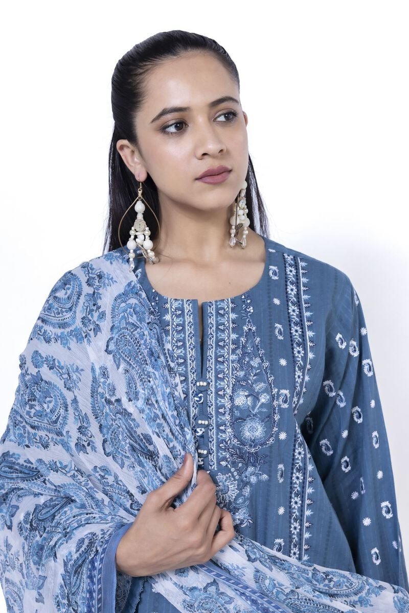 Khaadi 3Pc Embroidered Cotton Suit AS2807AST gulbuy.com