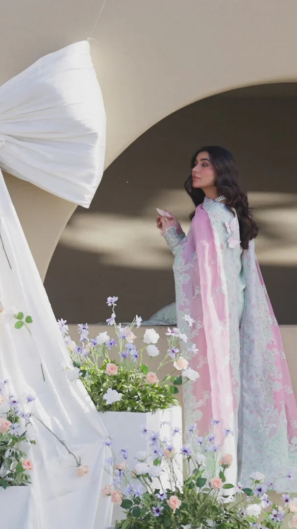 Qalamkar 3Pc Embroidered Lawn Suit FK-04 CHLOE gulbuy.com