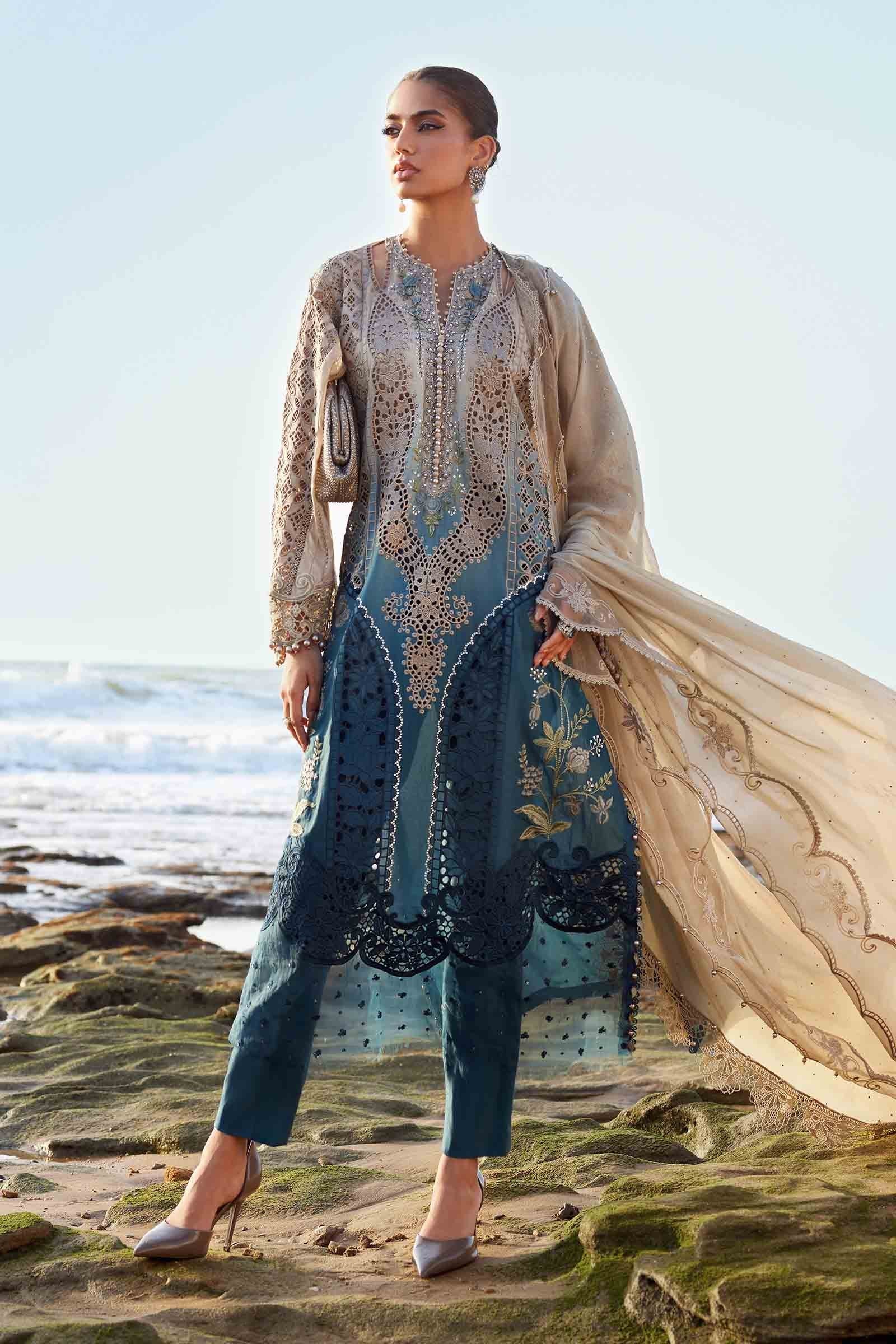 Maria B 3Pc Embroidered Lawn Suit EID LAWN-25-08 gulbuy.com