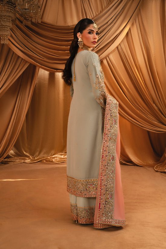 Embroidered 4PC Chiffon Haseens Suit Sahar KKP8440 gulbuy.com