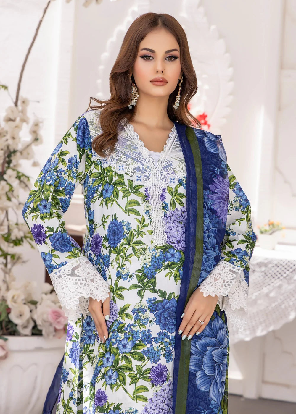 Polawn 3Pc Embroidered Lawn Suit PD-24-401-B NAYAB PRET gulbuy.com