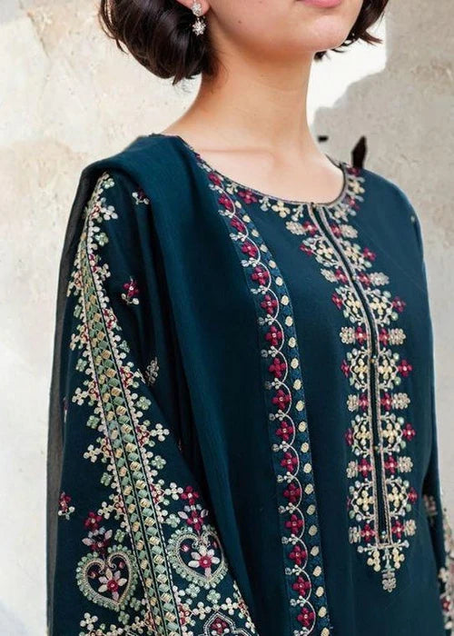 Chaudhary Arts 3Pc Embroidered Cotton Suit HXB7082 gulbuy.com