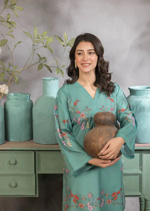 Khadija Sharif 2PC Printed Crepe Suit Zarelle gulbuy.com