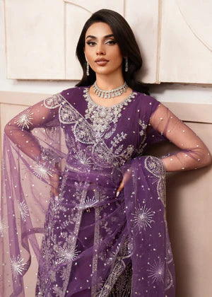 Agha jaan 3Pc Embroidered Net Suit IRIS gulbuy.com