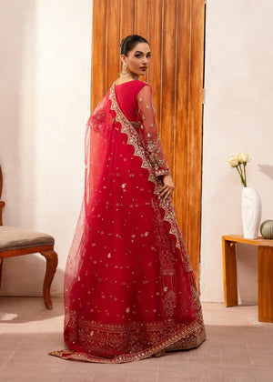 Agha jaan 3Pc Embroidered Net Suit FUCHSIA gulbuy.com