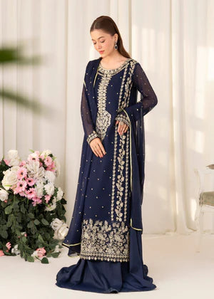 Agha jaan 3Pc Embroidered Chiffon Suit JUGNI gulbuy.com