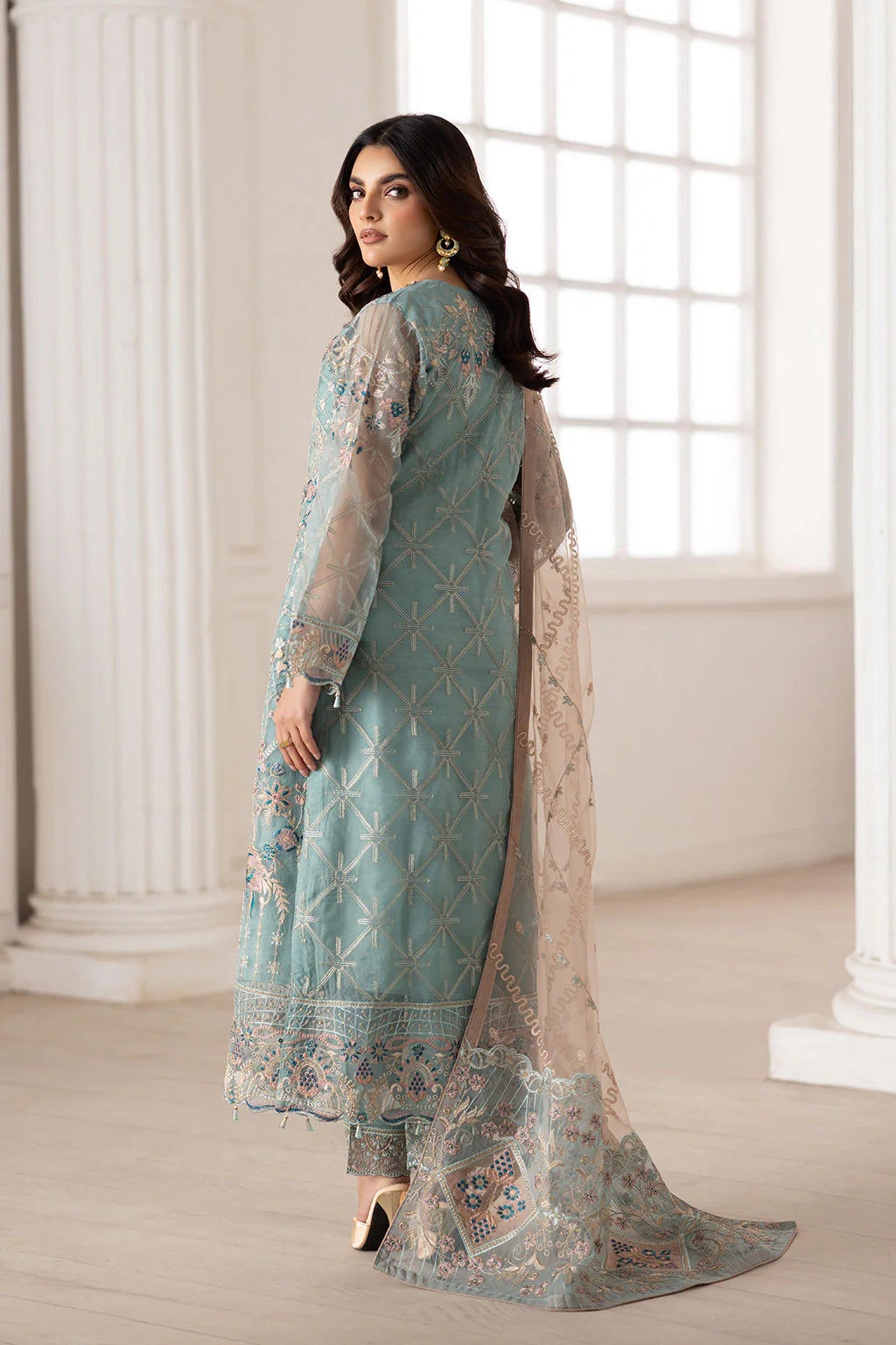 Ramsha 3Pc Embroidered Organza Suit P-203 gulbuy.com