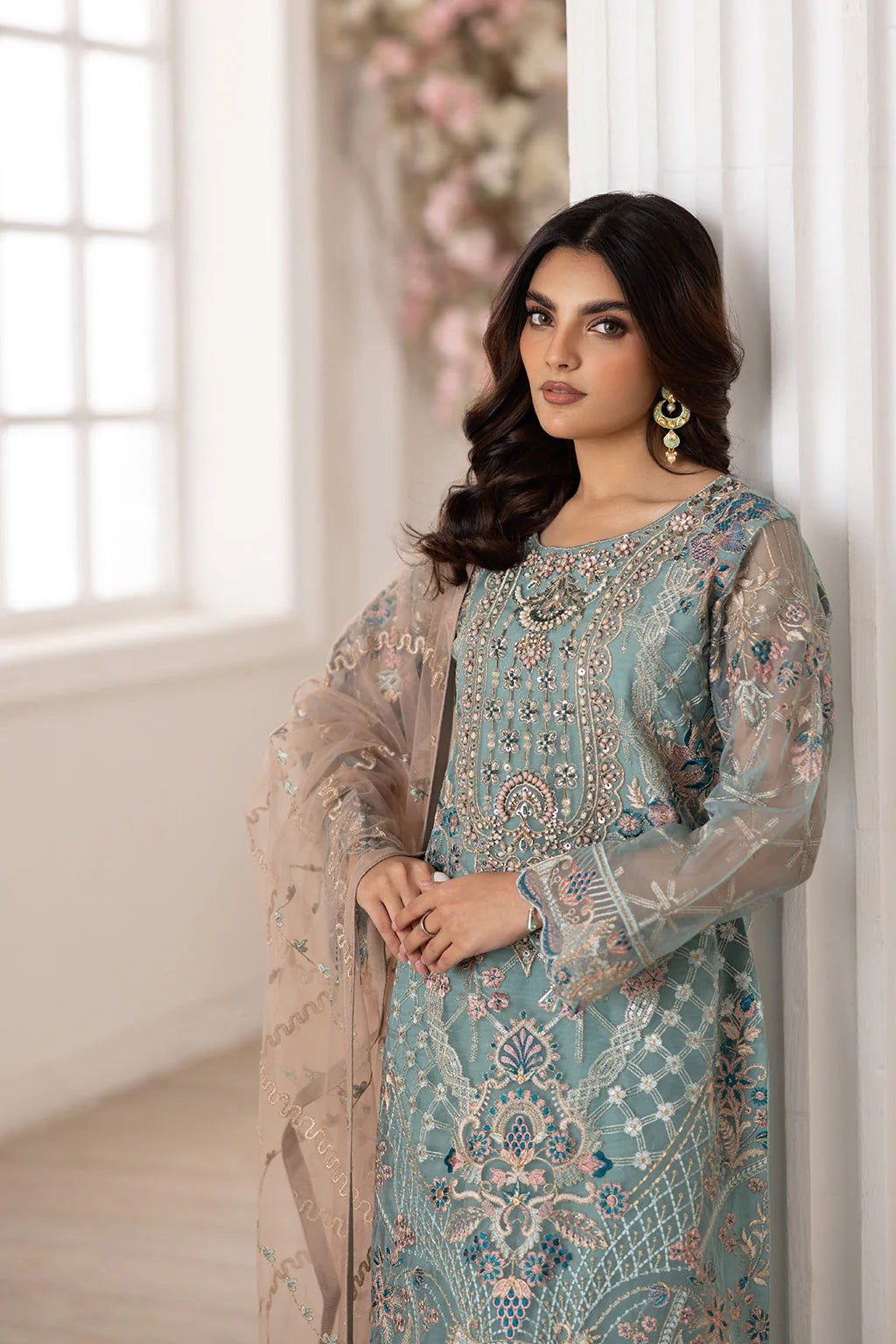 Ramsha 3Pc Embroidered Organza Suit P-203 gulbuy.com