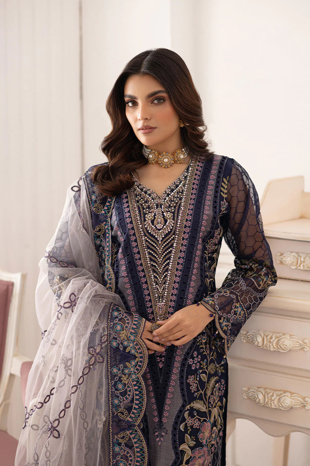 Ramsha 3Pc Embroidered Organza Suit P-202 gulbuy.com
