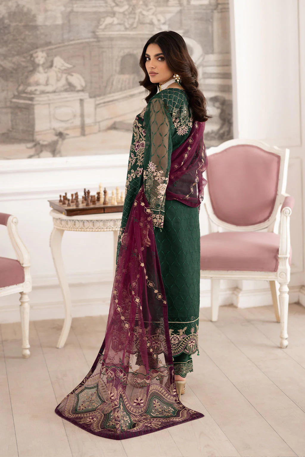 Ramsha 3Pc Embroidered Organza Suit P-208 gulbuy.com