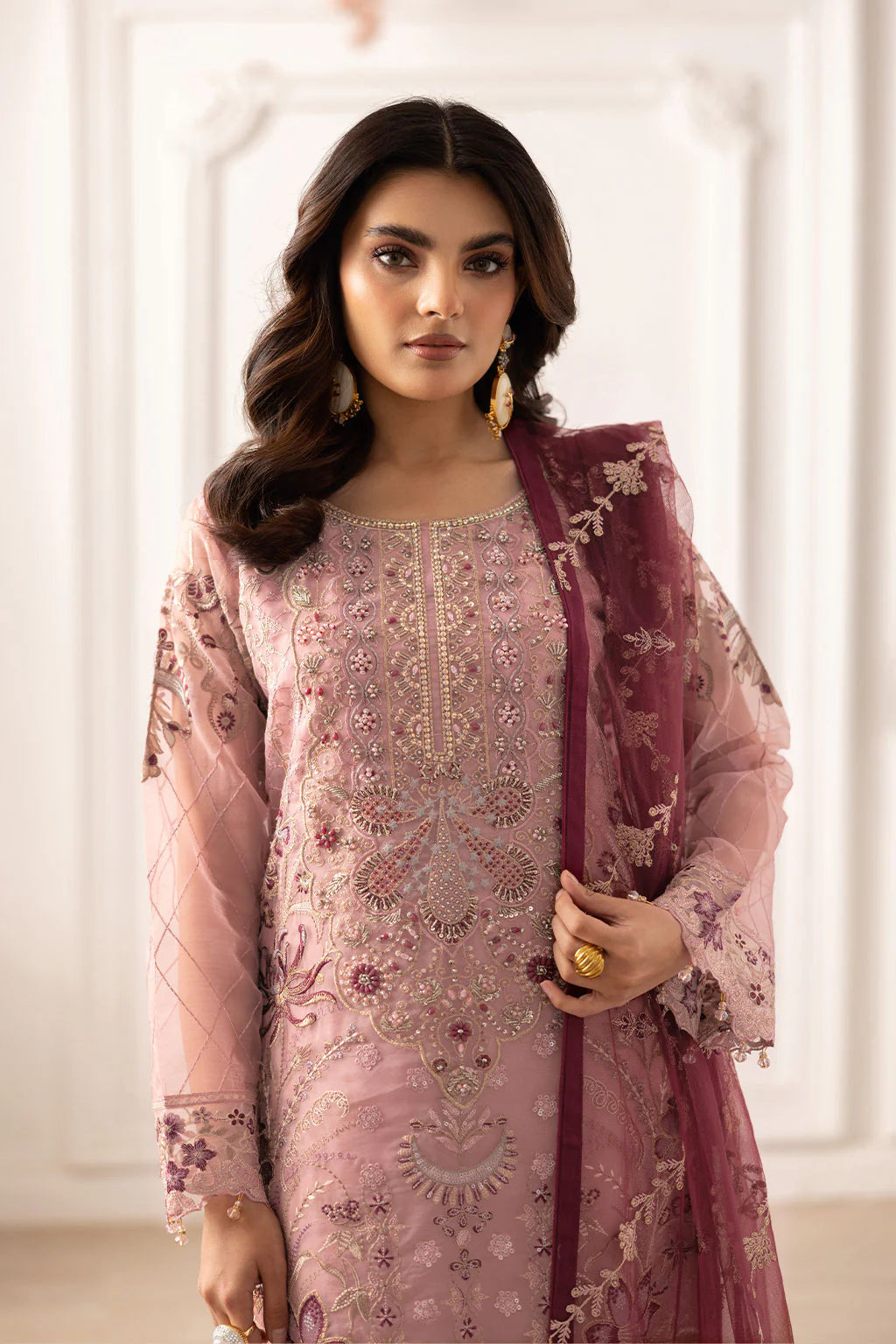 Ramsha 3Pc Embroidered Organza Suit P-201 gulbuy.com