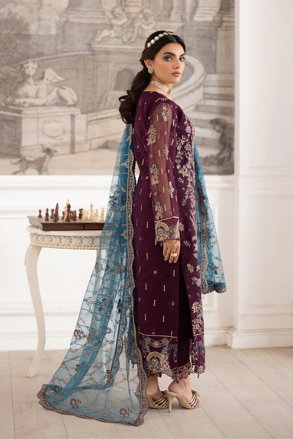 Ramsha 3Pc Embroidered Organza Suit P-210 gulbuy.com