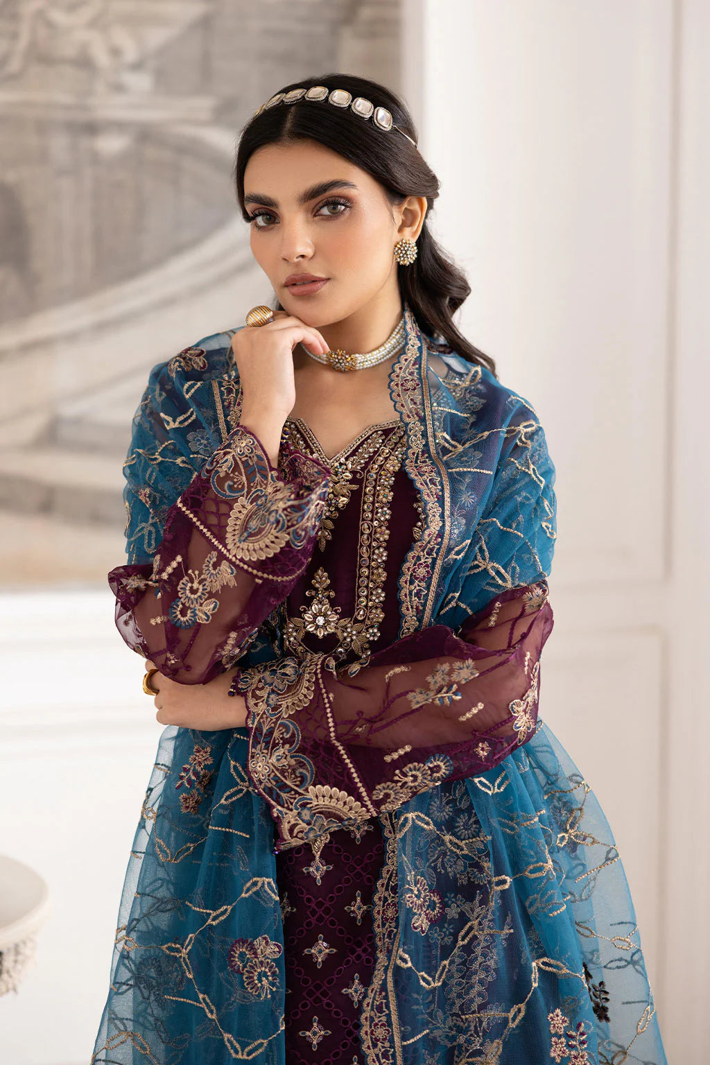 Ramsha 3Pc Embroidered Organza Suit P-210 gulbuy.com