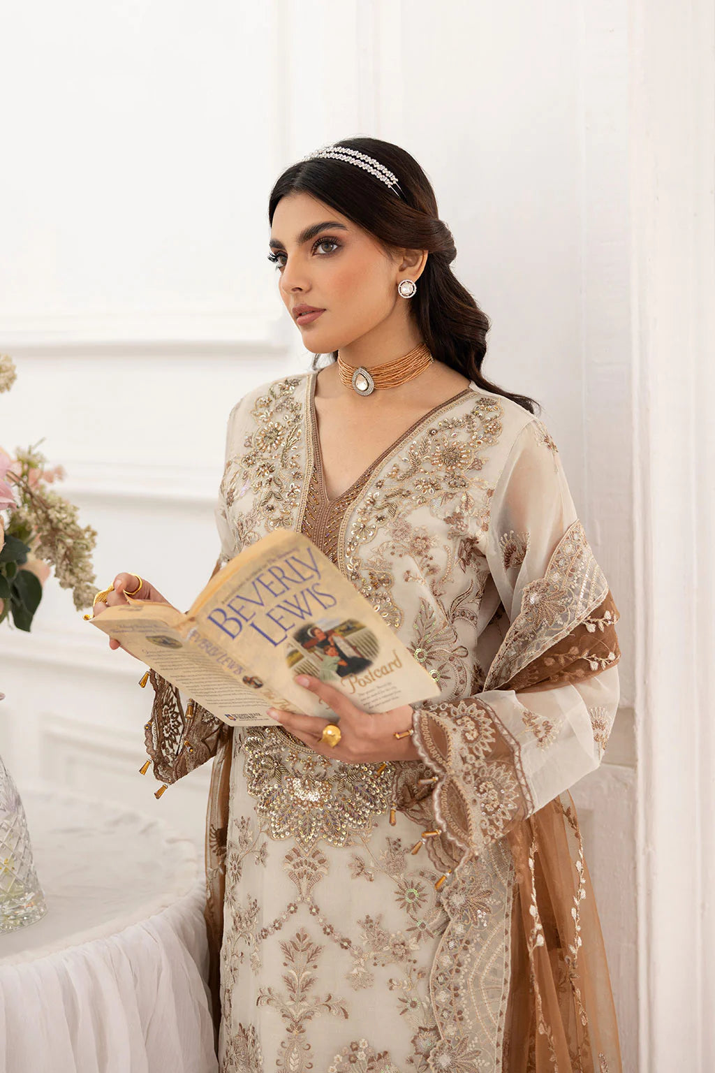 Ramsha 3Pc Embroidered Organza Suit P-209 gulbuy.com