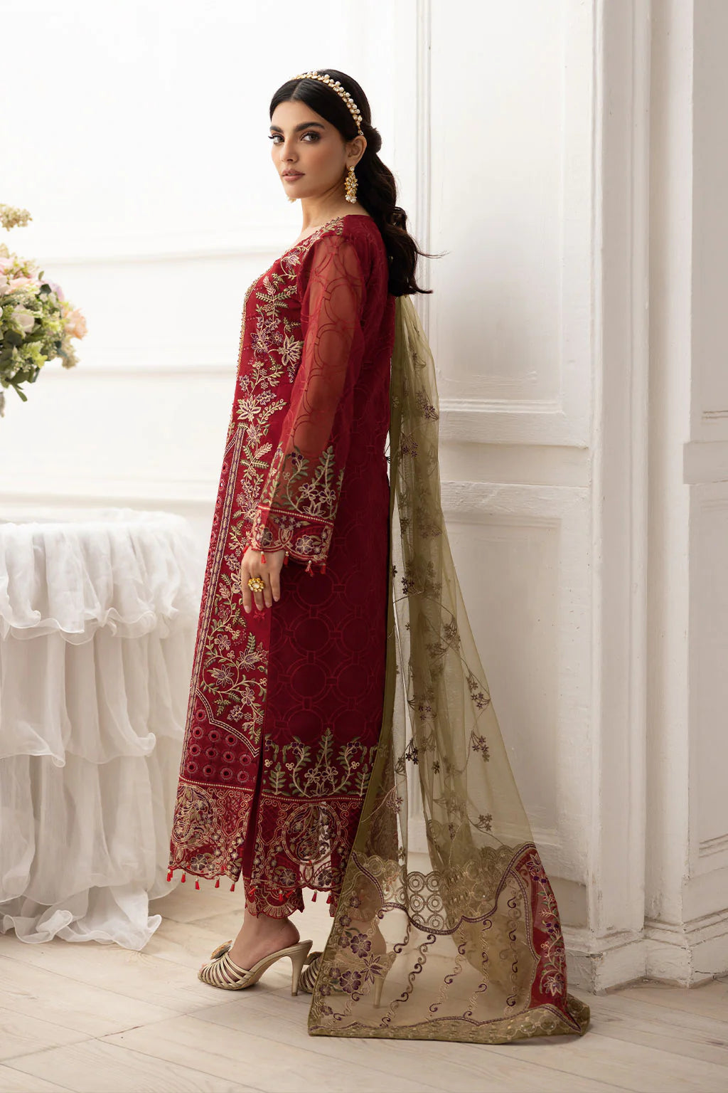Ramsha 3Pc Embroidered Organza Suit P-204 gulbuy.com