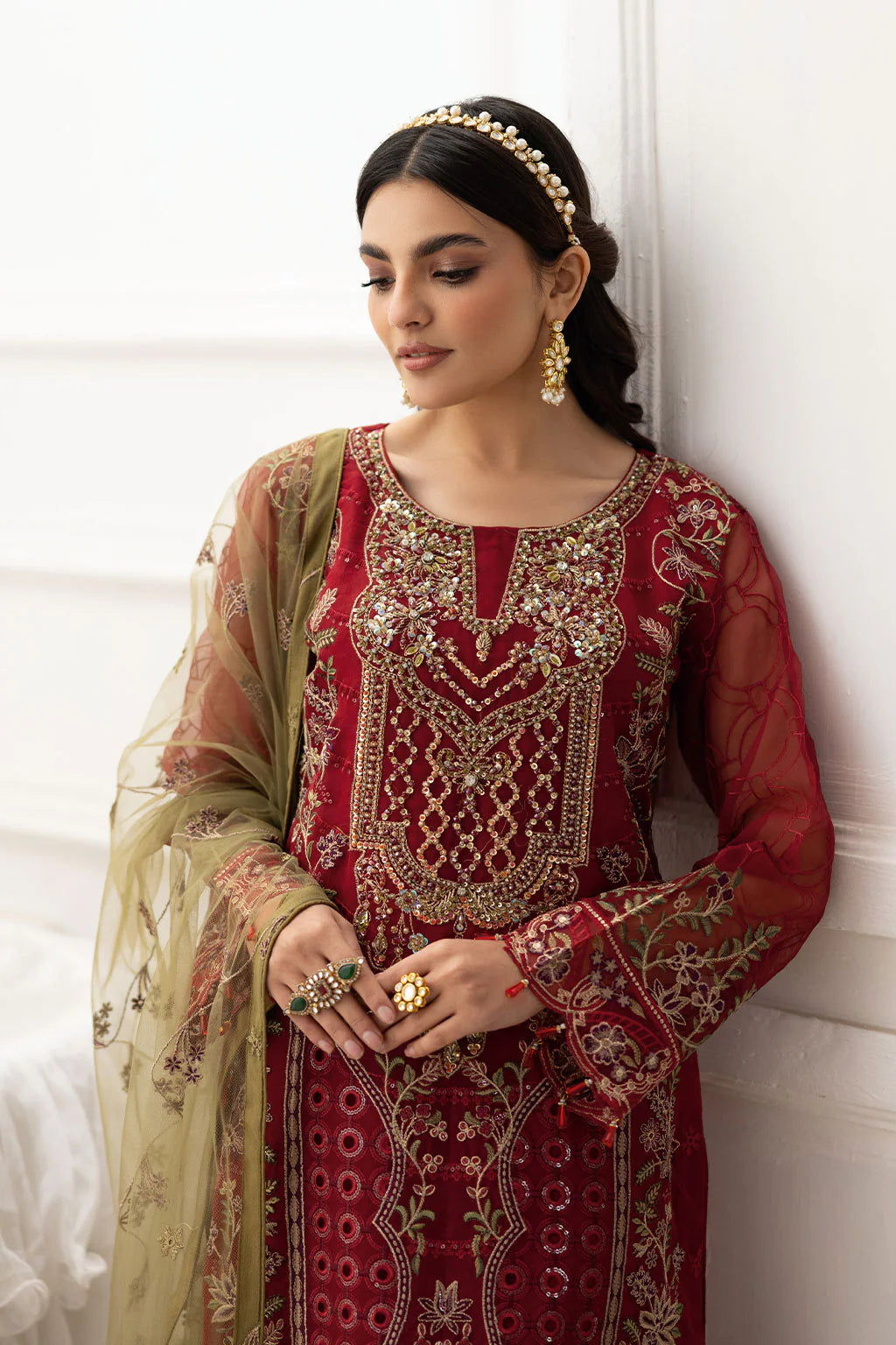 Ramsha 3Pc Embroidered Organza Suit P-204 gulbuy.com