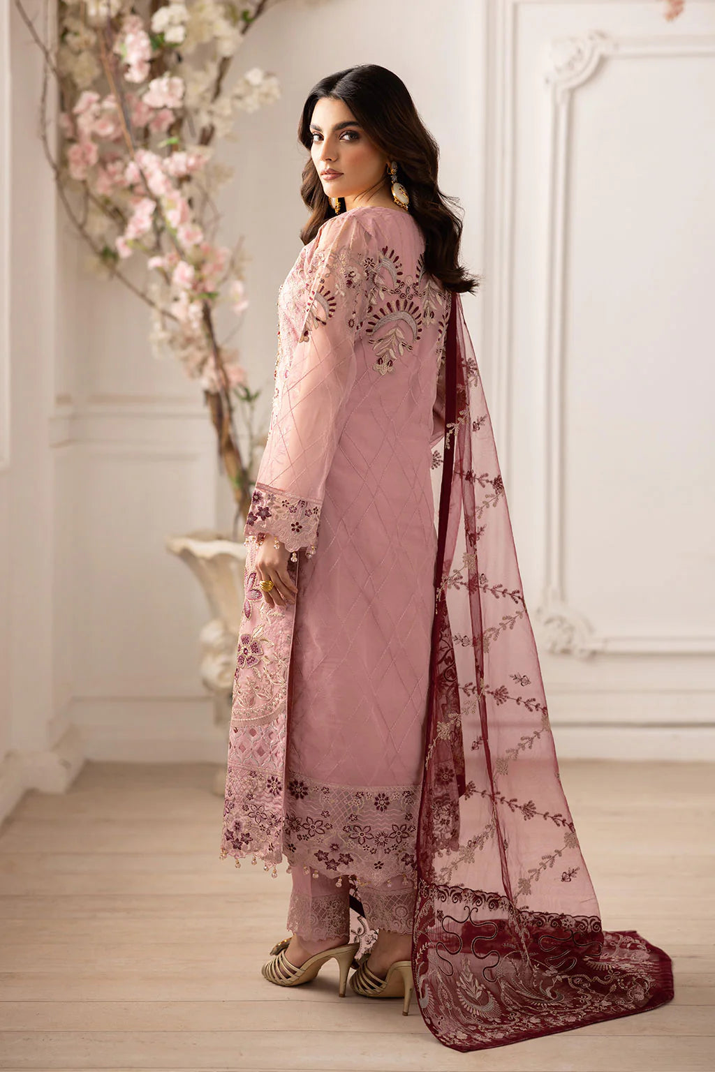Ramsha 3Pc Embroidered Organza Suit P-201 gulbuy.com